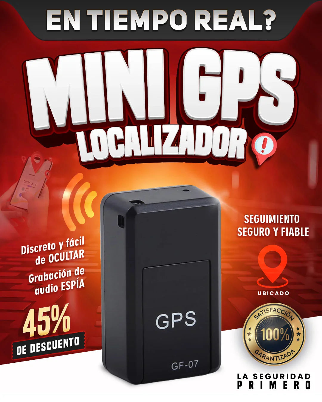 🔥Rastreador GPS, Mini Localizador GPS Magnético Rastreador GPS Antirrobo.ENVIO GRATIS🛵🇨🇱