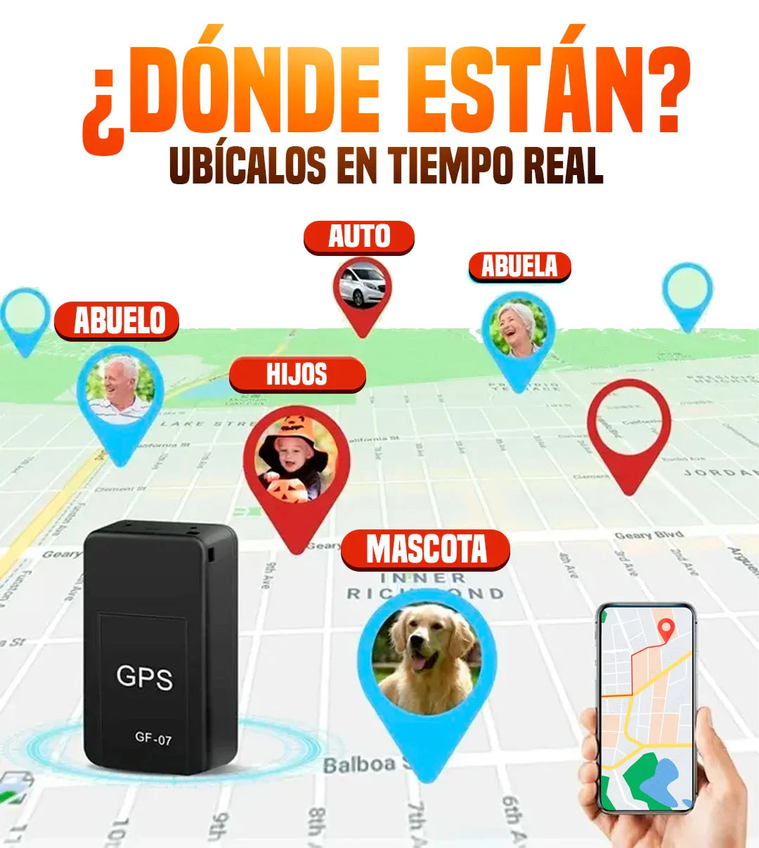 🔥Rastreador GPS, Mini Localizador GPS Magnético Rastreador GPS Antirrobo.ENVIO GRATIS🛵🇨🇱