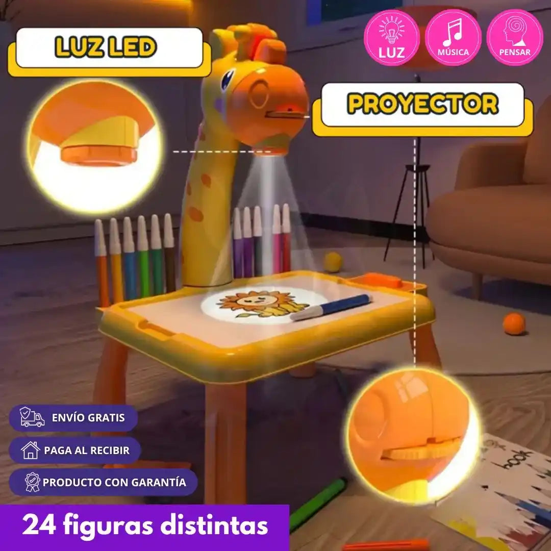 ArtKids - Mesa Infantil con Proyector LED + Marcadores de REGALO