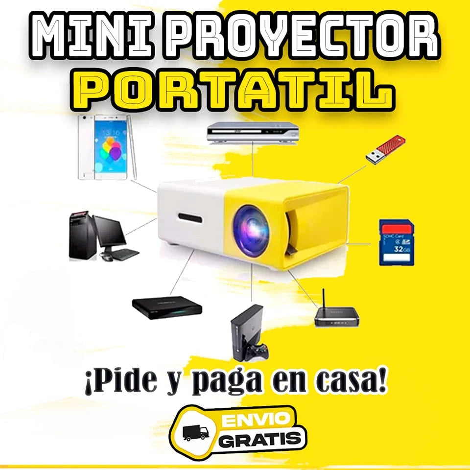 Mini Proyector ®LED Portátil - Gran Pantalla 80 Pulgadas 🥇 Amarillo 🎥🍿 ENVIO GRATIS🛵🇨🇱